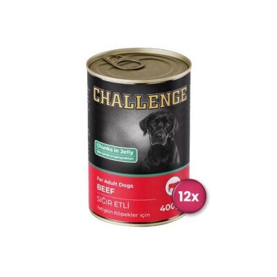 Challenge Katkısız Sığır Etli Köpek Konservesi 400 gr (12 Adet)