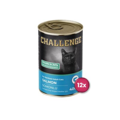 Challenge Somonlu Kısırlaştırılmış Kedi Konservesi 400 gr x 12 Adet