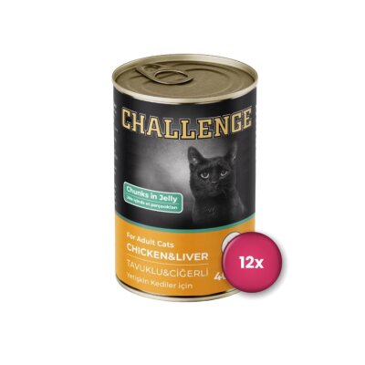 Challenge Tavuk ve Ciğerli Yetişkin Kedi Konservesi 400 gr x 12 Adet