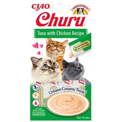Ton Balıklı ve Tavuklu Krema Kedi Ödülü 4 x 14 gr