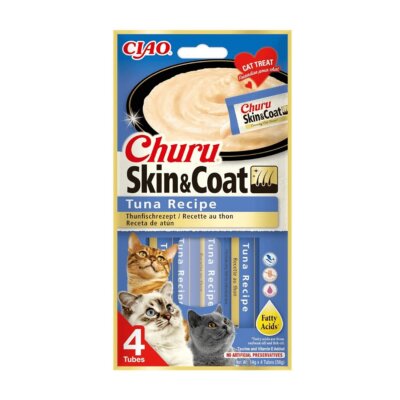 Ciao Churu Cilt ve Tüy Destekli Ton Balıklı Krema Kedi Ödülü 4 x 14 gr
