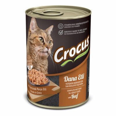 Crocus Soslu Dana Etli Yetişkin Kedi Yaş Maması 400 gr