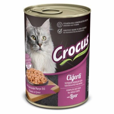 Crocus Ciğerli Yetişkin Kedi Yaş Maması 400 gr