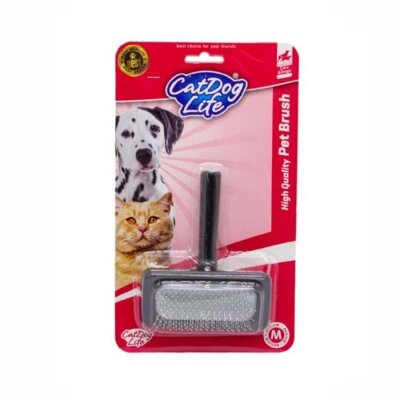 Doglife Ahşap Saplı Telli Tüy Bakım Fırçası M (kedi ve köpek)