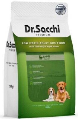 Dr. Sacchi Düşük Tahıllı Kuzu Etli Yetişkin Köpek Maması 1,5 kg