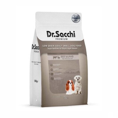 Dr. Sacchi Düşük Tahıllı Sığır Kuzu Mini Irk Köpek Maması 1,5 kg