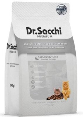 Dr. Sacchi Düşük Tahıllı Somon Ton Balıklı Kısır Kedi Maması 1 kg