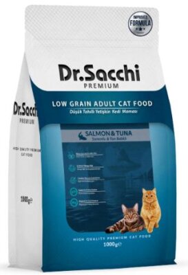 Dr. Sacchi Düşük Tahıllı Somon Ton Balıklı Yetişkin Kedi Maması 1 kg