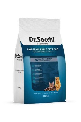 Dr. Sacchi Düşük Tahıllı Somon Ton Balıklı Yetişkin Kedi Maması 1,5 kg