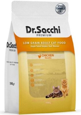 Dr. Sacchi Düşük Tahıllı Tavuklu Yetişkin Kedi Maması 1 kg