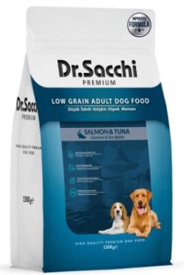 Dr. Sacchi Düşük Tahıllı Ton Balıklı Yetişkin Köpek Maması 1,5 kg
