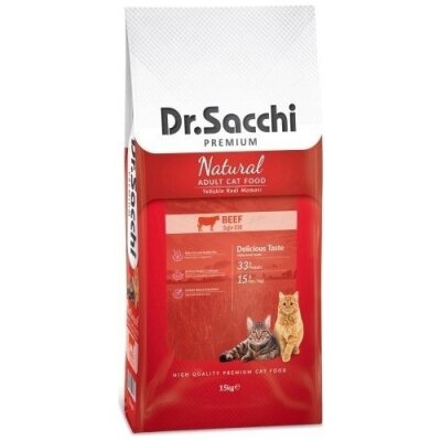Dr.Sacchi Katkısız Biftekli Yetişkin Kedi Maması 15 kg
