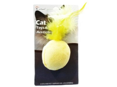 Eastland Kedi Otlu Tüylü Top Kedi Oyuncağı 4,5 cm, Karışık Renk