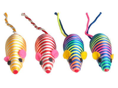 Eastland İp Sarımlı Oyuncak Fare 4'lü Set 8 cm, Renkli