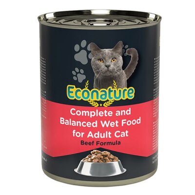 Econature Soslu Parça Sığır Etli Kedi Konservesi 400 gr