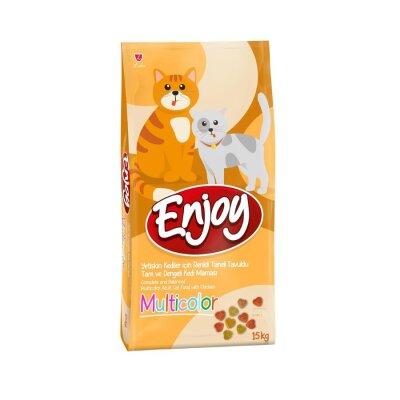 Enjoy Tavuklu Renkli Taneli Yetişkin Kedi Maması 15 kg