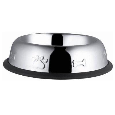 Euro Dog Oval Desenli Kedi ve Köpek Çelik Mama Kabı 15,5 cm