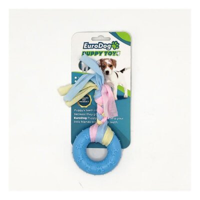 Euro Dog Yavru Halka Diş Kaşıma Köpek Oyuncağı Mavi 16 cm