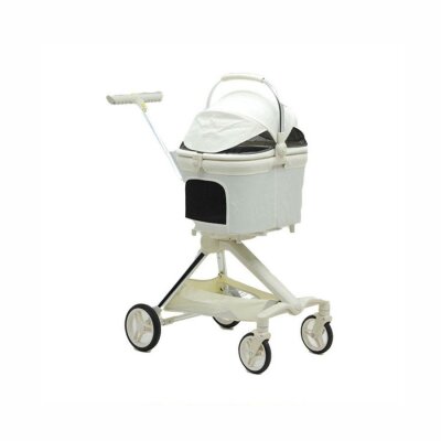 EuroDog Katlanabilir Köpek Taşıma Arabası Beyaz 66x52x110 cm