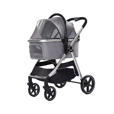 EuroDog Katlanabilir Tekerlekli Köpek Arabası 78x58x106 cm (Gri)