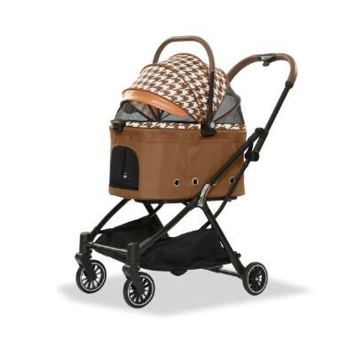 EuroDog Katlanabilir Köpek Arabası 67x49x100 cm (Kahverengi)