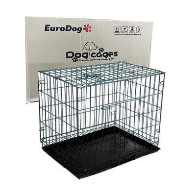EuroDog Katlanabilir Metal Köpek Kafesi Siyah 92x61,5x68,5 cm