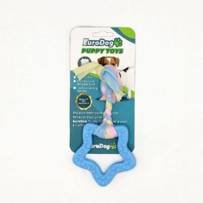 EuroDog Puppy Toys Yıldız Yavru Köpek Diş Kaşıma Oyuncağı (Mavi)