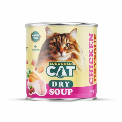 EuroGold Cat Suyla Hazırlanan Tavuklu Kuru Çorba Kedi Maması 40 gr