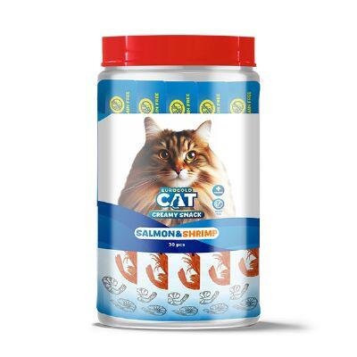 EuroGold Cat Somonlu Karidesli Sıvı Kedi Ödülü 30 x 15 gr