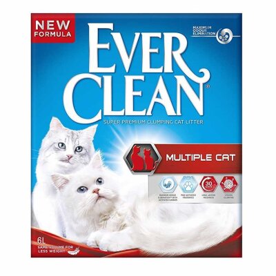 Ever Clean Çok Kedili Evler İçin Topaklaşan Bentonit Kumu 6 L