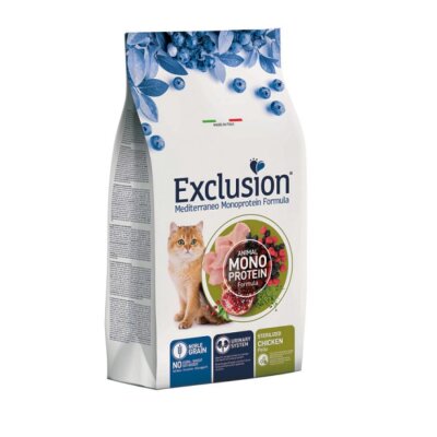 Exclusion Monoprotein Tavuklu Düşük Tahıllı Kısır Kedi Maması 1,5 kg