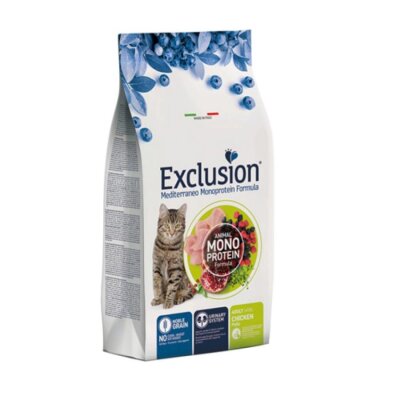 Exclusion Monoprotein Tavuklu Düşük Tahıllı Yetişkin Kedi Maması 12 kg