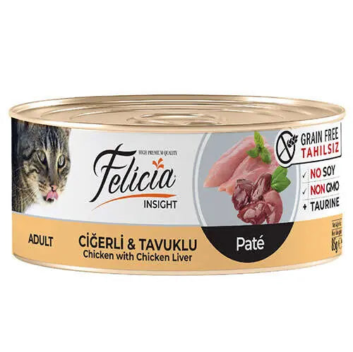 Felicia Insight Ciğerli Tavuklu Tahılsız Kedi Konservesi 85 gr