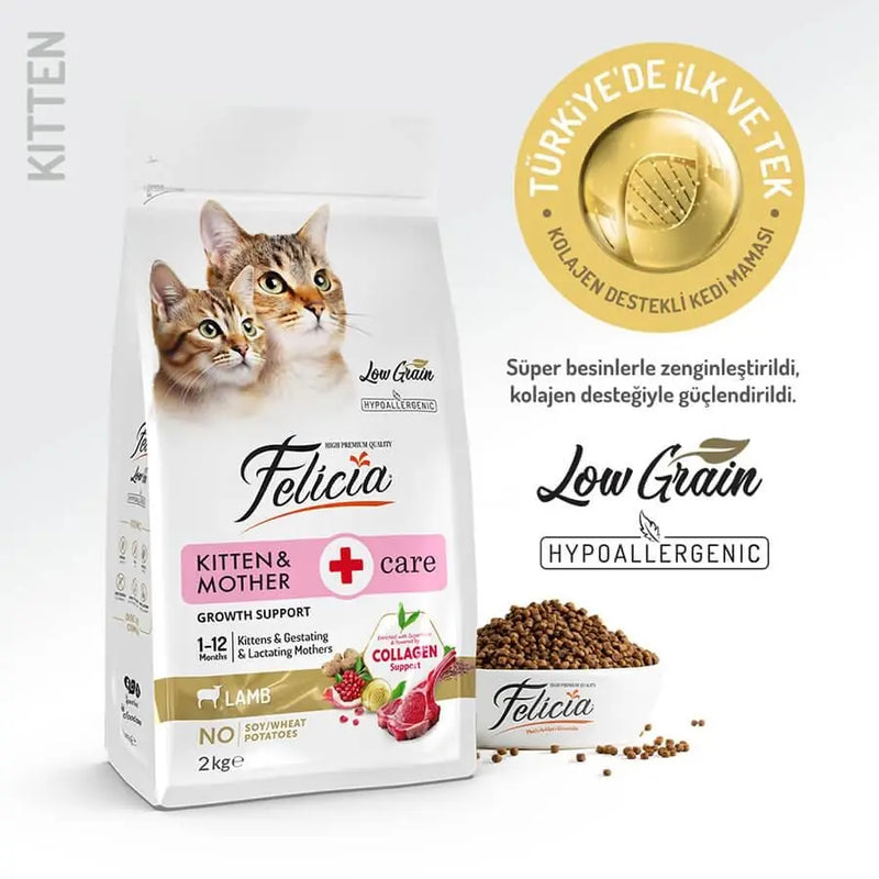 Felicia Düşük Tahıllı Kuzulu Yavru Kedi Maması 2 kg