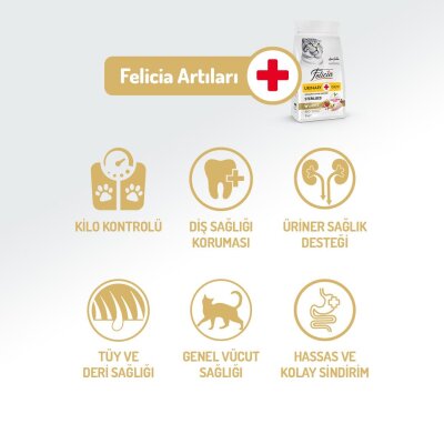 Felicia Düşük Tahıllı Tavuklu Kısırlaştırılmış Kedi Maması 2 kg