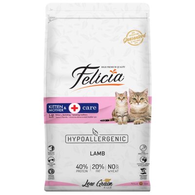 Yavru ve Anne için Kuzu Etli Düşük Tahıllı 12 kg Kedi Maması