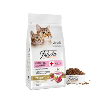 Felicia Kuzu Etli Az Tahıllı Yavru ve Hamile Kedi Maması 2 kg