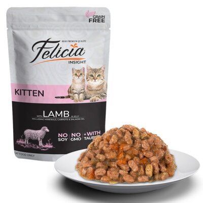 Felicia Tahılsız Kuzulu Yavru Kedi Yaş Maması 85 gr