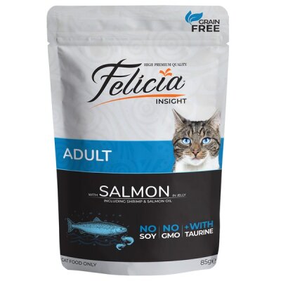 Felicia Tahılsız Somon ve Karidesli Yetişkin Kedi Yaş Maması 85 gr