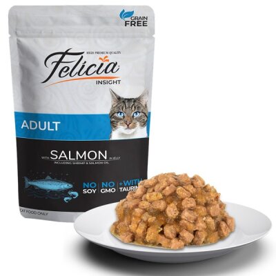 Felicia Tahılsız Somon ve Karidesli Yetişkin Kedi Yaş Maması 85 gr