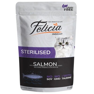 Felicia Tahılsız Somonlu Kısırlaştırılmış Kedi Yaş Maması 85 gr
