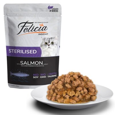 Felicia Tahılsız Somonlu Kısırlaştırılmış Kedi Yaş Maması 85 gr