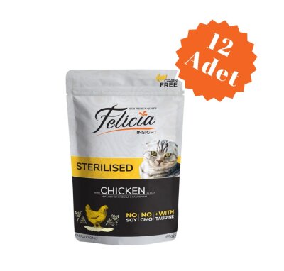Felicia Tahılsız Tavuklu Kısırlaştırılmış Kedi Yaş Maması 85 gr x 12