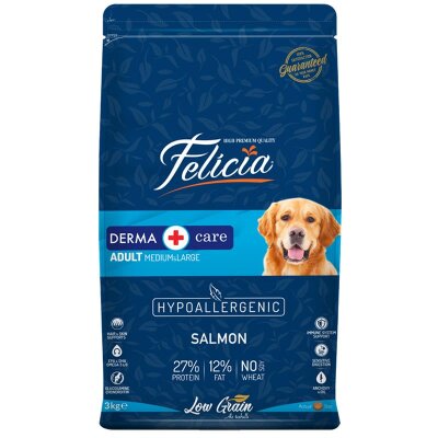Felicia Düşük Tahıllı Somon Balıklı Yetişkin Köpek Maması 3 kg