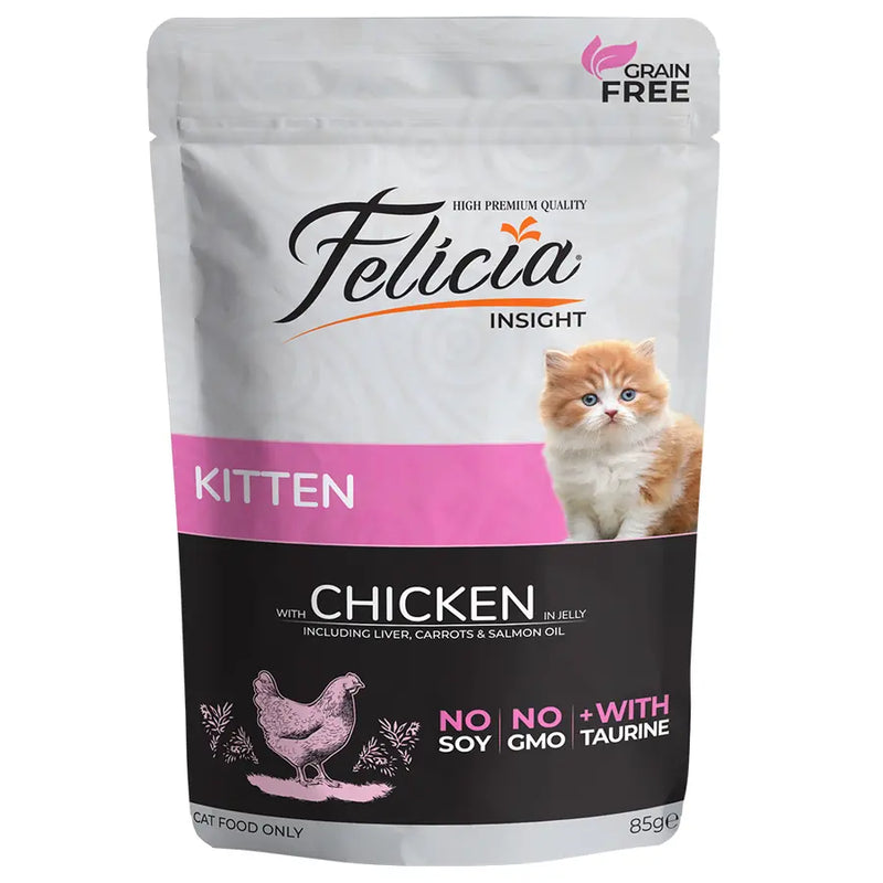 Felicia Tavuklu Tahılsız Yavru Yaş Kedi Maması (Pouch) 85 gr