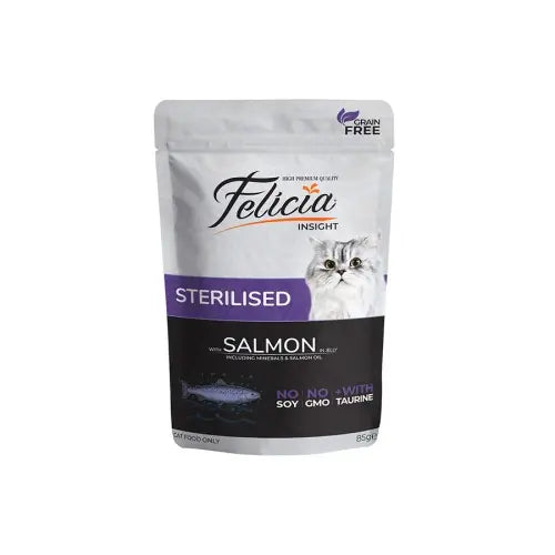 Felicia Somonlu Tahılsız Kısırlaştırılmış Yaş Kedi Konservesi 85 gr