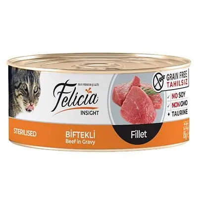 Felicia Biftekli Fileto Tahılsız Kısır Kedi Konservesi 85 gr
