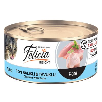 Felicia Tahılsız Ton Balıklı Tavuklu Yetişkin Kedi Konservesi 85 gr