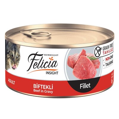 Felicia Tahılsız Parça Biftekli Yetişkin Kedi Konservesi 85 gr