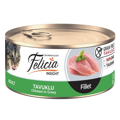 Felicia Tahılsız Parça Tavuk Etli Yetişkin Kedi Konservesi 85 gr